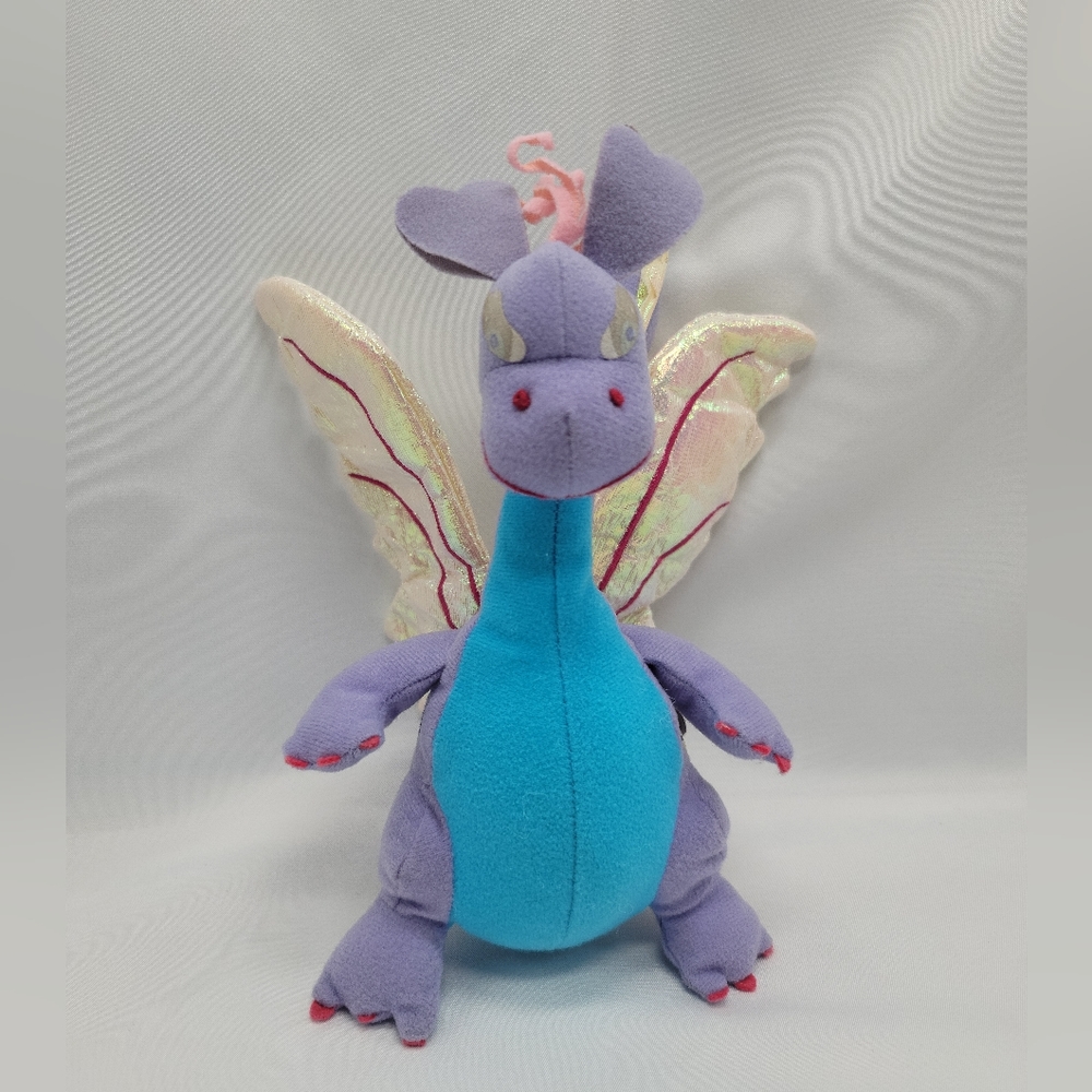 2002 Barbie Penelope the Dragon Iridescent Wings Rapunzel Pouch Plush 7"